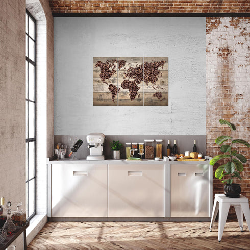 Wandbilder Wohnzimmer XXL Küche Kaffee Moderne Bilder Weltkarte